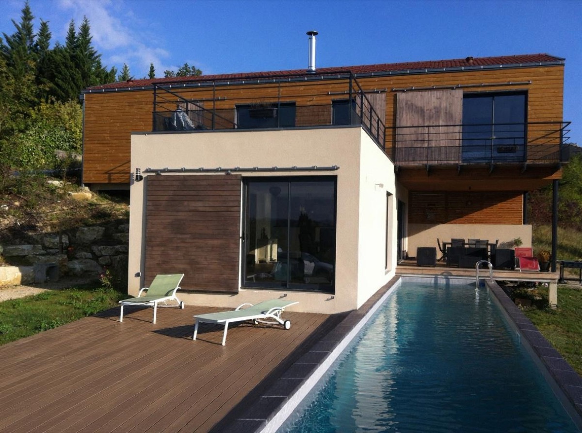 Maison bois avec piscine - Crest